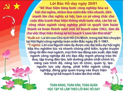 Lời Bác Hồ dạy ngày 26/01