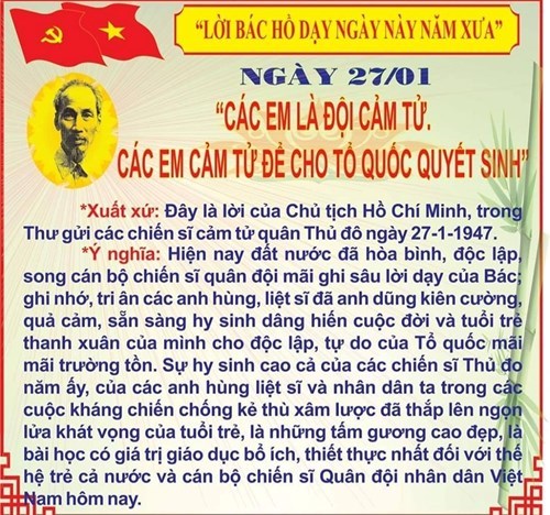 Lời Bác Hồ dạy ngày 27/01