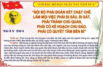 Lời Bác Hồ dạy ngày 29/4