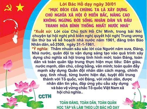 Lời Bác Hồ dạy ngày 30/01