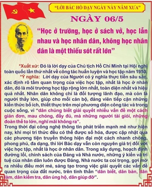 Lời Bác Hồ dạy ngày 6/5