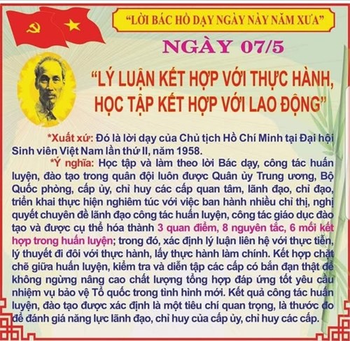 Lời Bác Hồ dạy ngày 6/5
