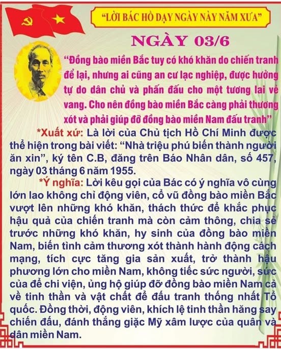 Nhớ lời Bác dạy ngày 3/6