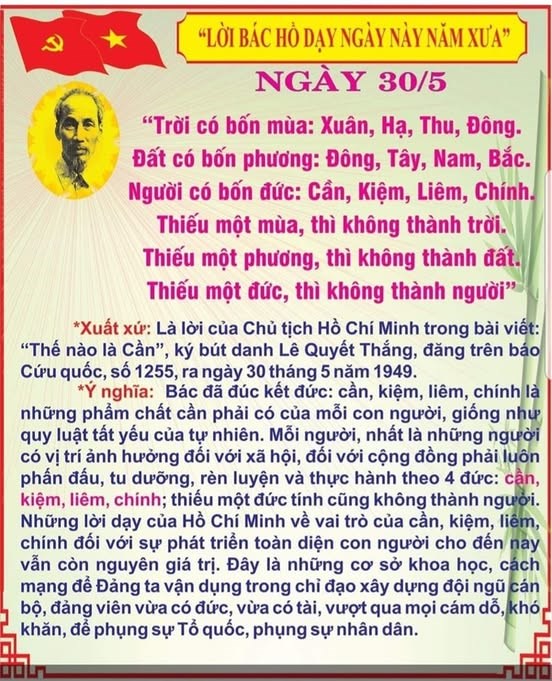 Nhớ lời Bác dạy ngày 30/5