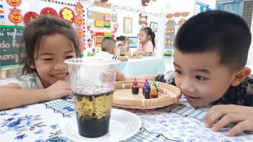 Hoạt động thử nghiệm: Pháo hoa nở trong nước- Lớp 4-5 tuổi (1)