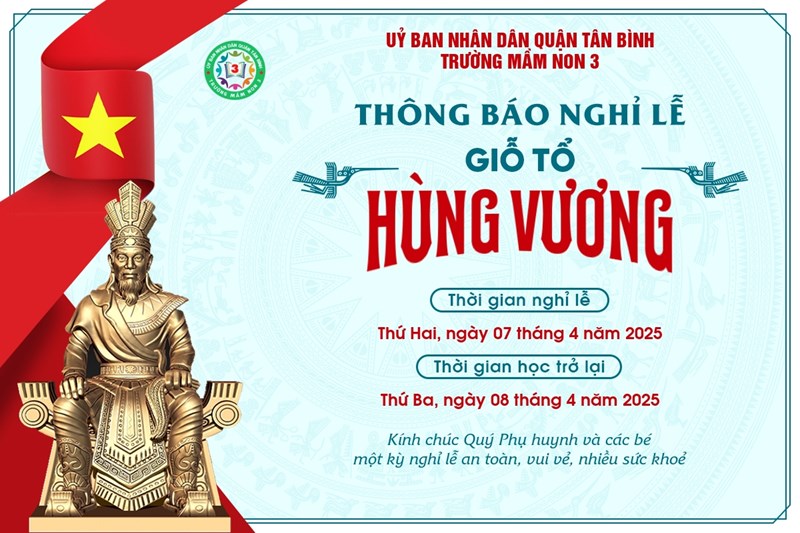 Thông báo nghỉ lễ Giổ Tổ Hùng Vương năm 2025