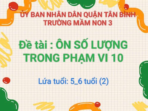 Hoạt động LQVT   Ôn số lượng trong phạm vi 10  - Lớp 5-6 tuổi(2)