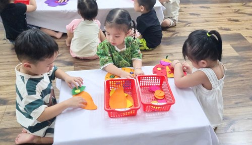 Đề tài: Bé Tập Cài Cúc. Nhóm Nhà Trẻ 24 - 36 Tháng
