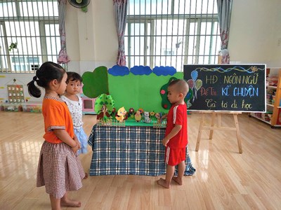 Đề tài: KỂ CHUYỆN  GÀ TƠ ĐI HỌC . Lớp: 3-4 tuổi(2)