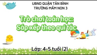Trò chơi toán học: Sắp xếp theo qui tắc- Lớp 4-5 tuổi (2)