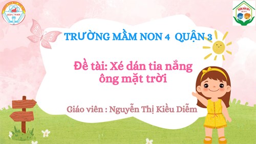 Hướng dẫn  xé dán tia nắng ông mặt trời  bằng giọng đọc ai