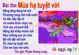 Bài thơ Mùa hạ tuyệt vời