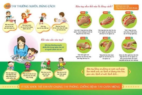 Rửa tay thường xuyên, đúng cách phòng, chống bệnh tay chân miệng
