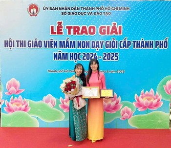 Cô Bùi Thị Bích Trâm đã xuất sắc đạt giải Ba, Hội Thi giáo viên giỏi cấp Thành Phố .