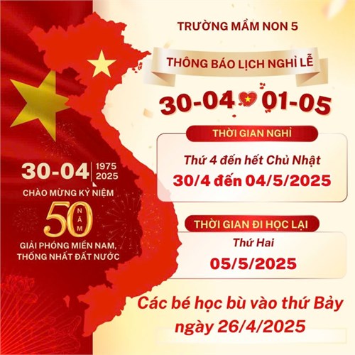 Thông báo lịch nghỉ lễ