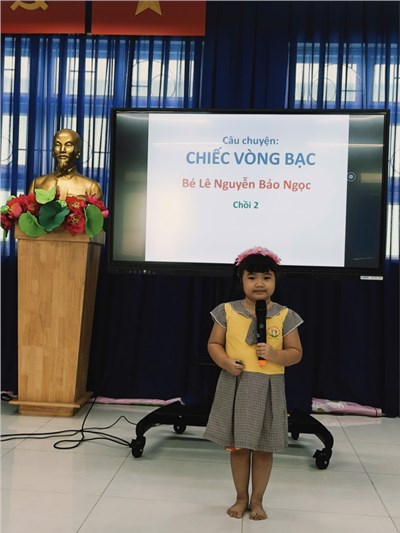 Bé lê nguyễn bảo ngọc - lớp chồi 2- trường mầm non 5 tham gia hội thi bé kể chuyện bác hồ