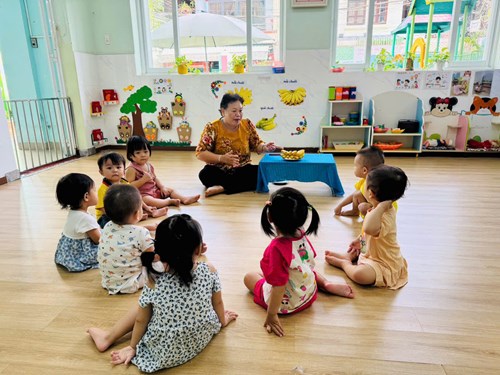 Giáo viên tổ chức hoạt động: Nhận biết tập nói Quả chuối