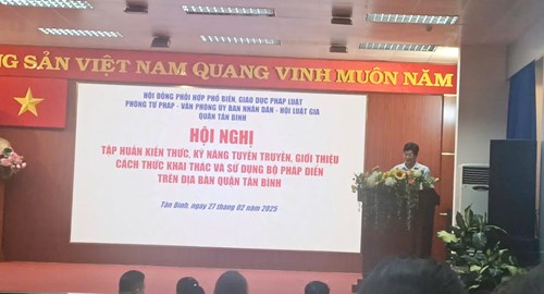 Trường mầm non 6 tham gia hội nghị tập huấn kiến thức, kỹ năng tuyên truyền, giới thiệu cách thức khai thác và sử dụng bộ pháp điển trên địa bàn quận tân bình
