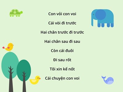 Trường Mầm Non 8: Bài đồng dao  Con vỏi con voi    