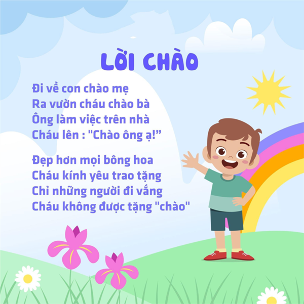 Trường Mầm Non 8: Bài thơ  Lời Chào 