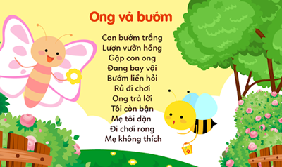 Trường Mầm Non 8: Bài thơ  Ong và Bướm 