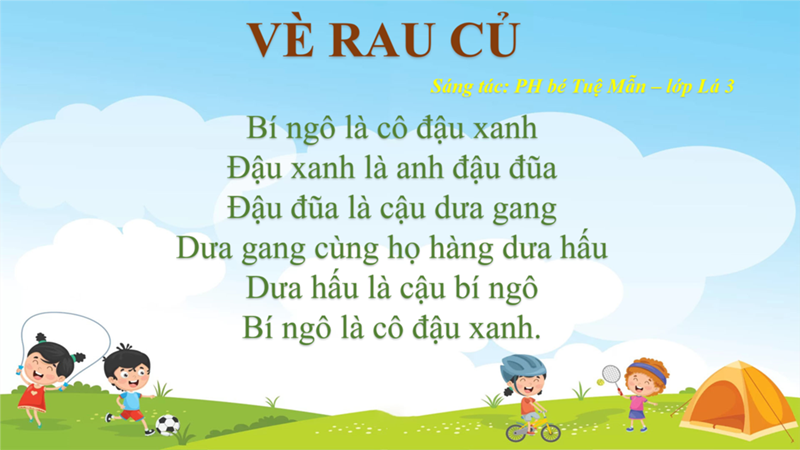 Trường Mầm Non 8 - Bài  Vè rau củ 