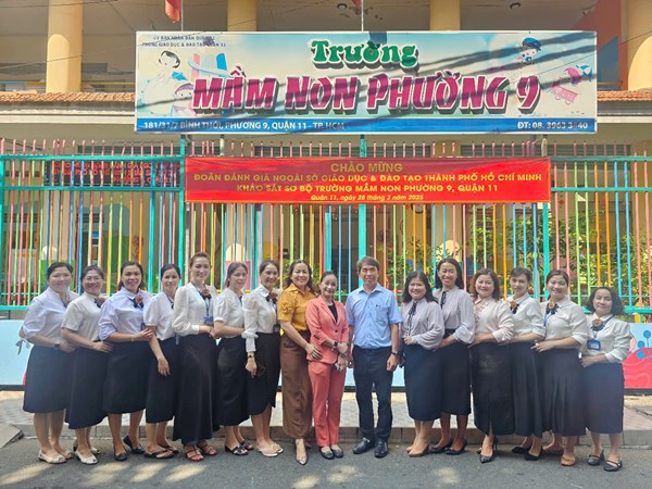 Thực hiện công tác Kiểm định chất lượng trường Mầm non. Ngày 28 tháng 3 năm 2025 nhà trường đón đoàn khảo sát sơ bộ KĐCL MN của Sở Giáo dục & Đào tạo TPHCM, Phòng Giáo dục & Đào tạo Quận 11.