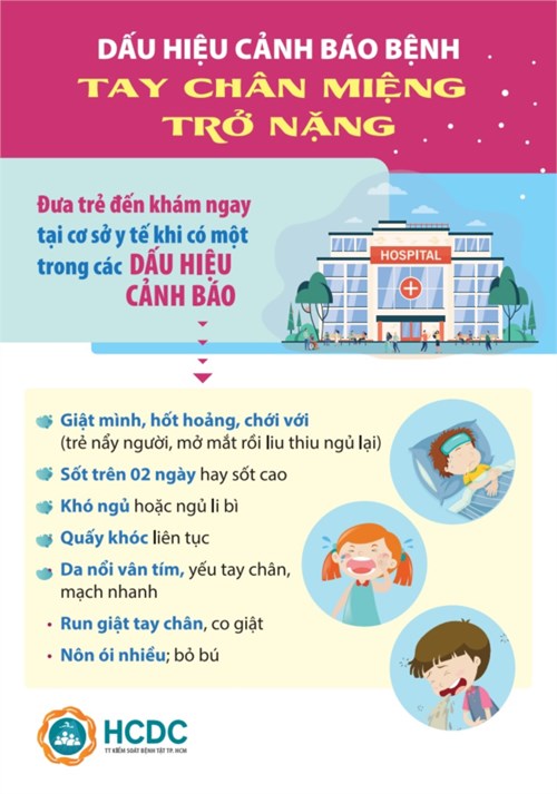 Dấu hiệu cảnh báo bệnh tay chân miệng trở nặng