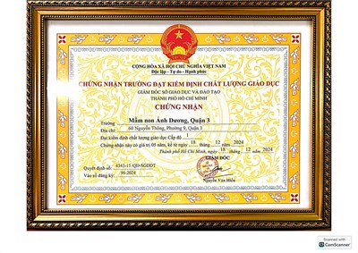 Chứng nhận kiểm định chất lượng giáo  dục