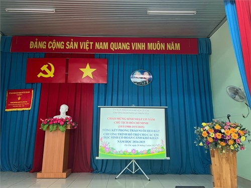 Trường Mầm non An Nhơn Tây tổng kết phong trào nuôi heo đất hỗ trợ cho các em học sinh có hoàn cảnh khó khăn năm học 2024 - 2025