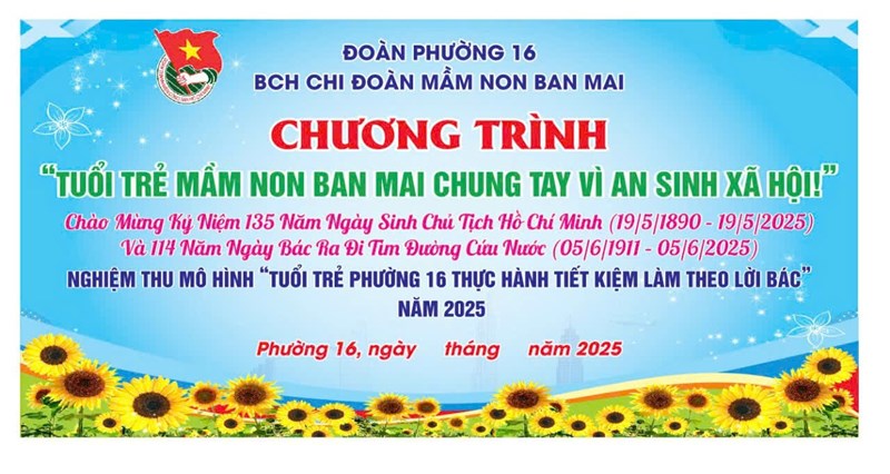 Chi đoàn trường Mầm non Ban Mai đã tổ chức một chương trình đầy ý nghĩa, trao những phần quà ấm áp đến các em nhỏ có hoàn cảnh khó khăn.Chào mừng kỷ niệm 135 năm ngày sinh của Chủ tịch Hồ Chí Minh (19/5/1890 - 19/5/2025)