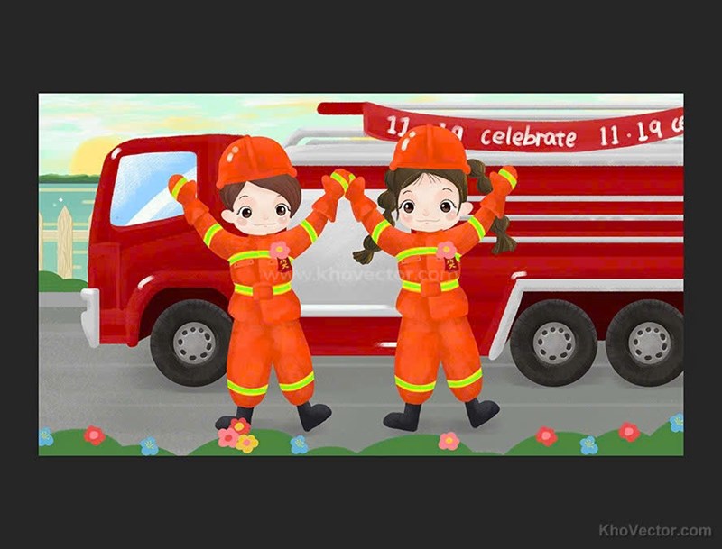 Các bé lớp Lá 4 luyện tập Phòng cháy chữa cháy: An toàn là trên hết