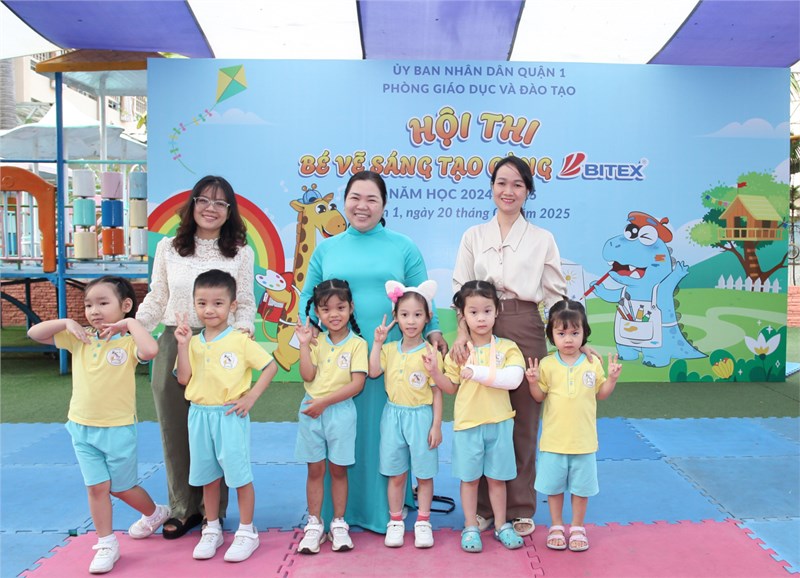 Học sinh Trường Mầm non Bé Ngoan tham gia Hội thi  Bé vẽ sáng tạo cùng Bitex 