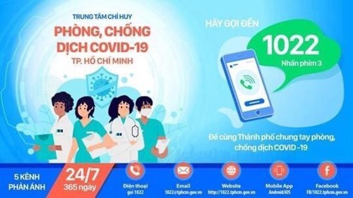 Cổng 1022 ở TPHCM tiếp nhận phản ảnh về Covid-19 bất kể giờ giấc.