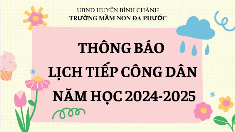 Thông báo lịch tiếp công dân năm học 2024-2025