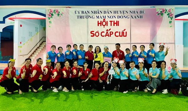 Hội chữ thập đỏ trường mn đồng xanh tổ chức tập huấn và hội thi sơ cấp năm học 2024 - 2025.