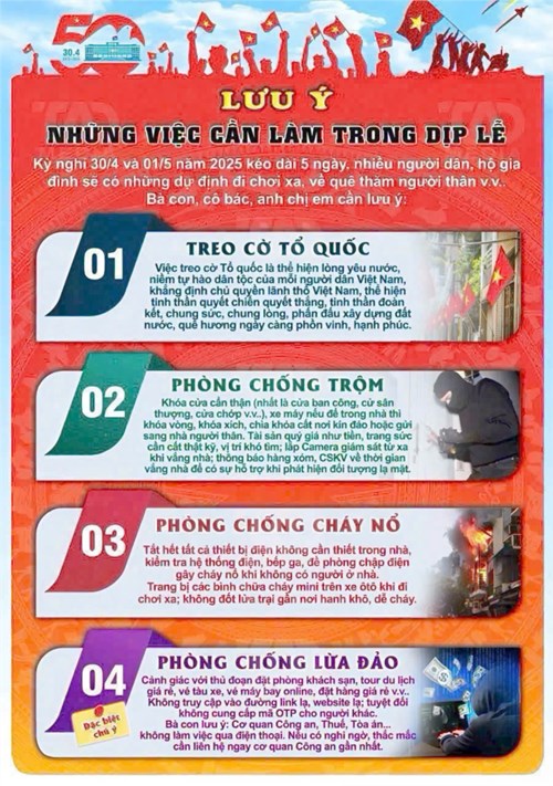 Lưu ý Những điều cần làm trong dịp lễ