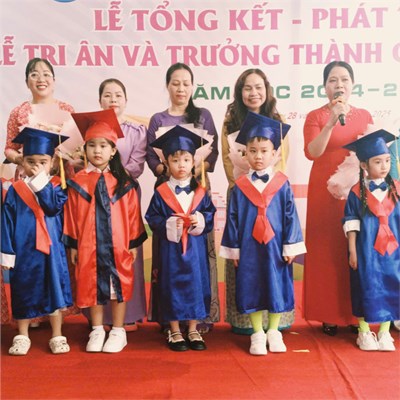 Trường mầm non hoa hồng tổ chức lễ tri ân và trưởng thành cho trẻ 5-6 tuổi