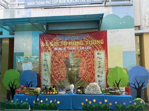 Trường Mầm non Hoa Hồng 1 tổ chức Lễ Giỗ Tổ Hùng Vương (Mùng 10 tháng 3 âm lịch)