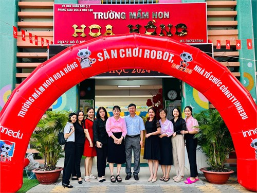 Ngày 15/1/2025 Trường mầm non Hoa Hồng thực hiện đón đoàn kiểm tra công tác y tế học đường năm học 2024-2025.