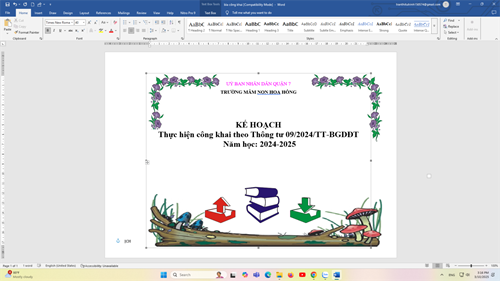 Kế hoạch thực hiện công khai theo Thông tư 09/2024/TT-BGDĐT Năm học: 2024-2025