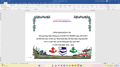 CÔNG KHAI BÁO CÁO Kết quả thực hiện Thông tư số 36/2017/TT-BGDĐT ngày 28/12/2017 của Bộ Giáo dục và Đào tạo “Ban hành Quy chế thực hiện công khai đối với cơ sở giáo dục của hệ thống giáo dục quốc dân”CUỐI NĂM HỌC 2021 - 2022