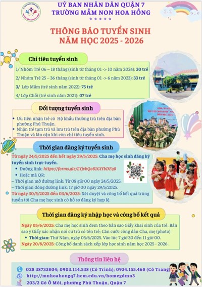 Thông báo tuyển sinh năm học 2025 - 2026 (có điều chỉnh)