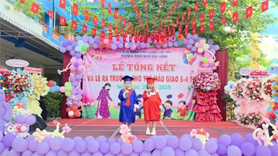 Trường MN Hoa Hồng tổ chức Lễ tổng kết và Lễ và ra trường cho trẻ 5 tuổi
