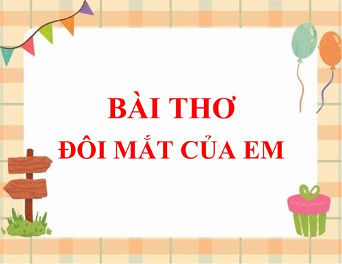 Bài thơ  đôi mắt của em 