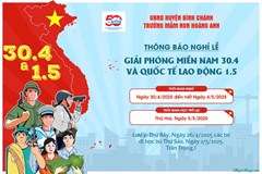 Thông báo nghỉ lễ 30/4 và 1/5