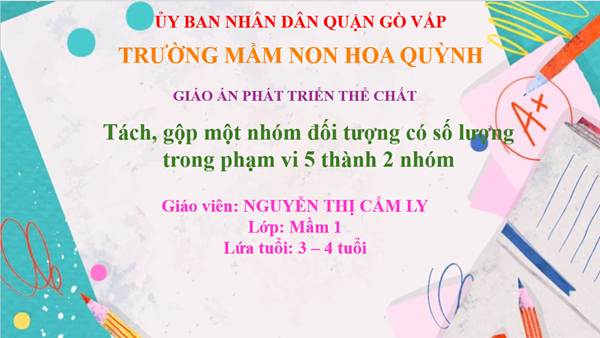 GAĐT Tách gộp một nhóm đối tượng có số lượng trong phạm vi 5 thành 2 nhóm