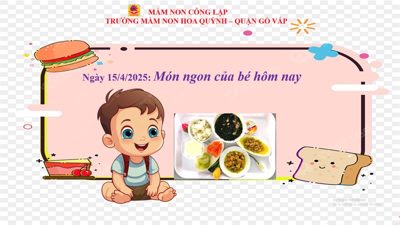 Thực đơn của bé ngày 15-4-2025