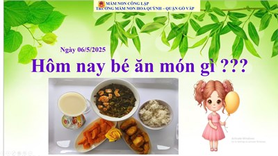 Thực đơn của bé ngày 6-5-2025