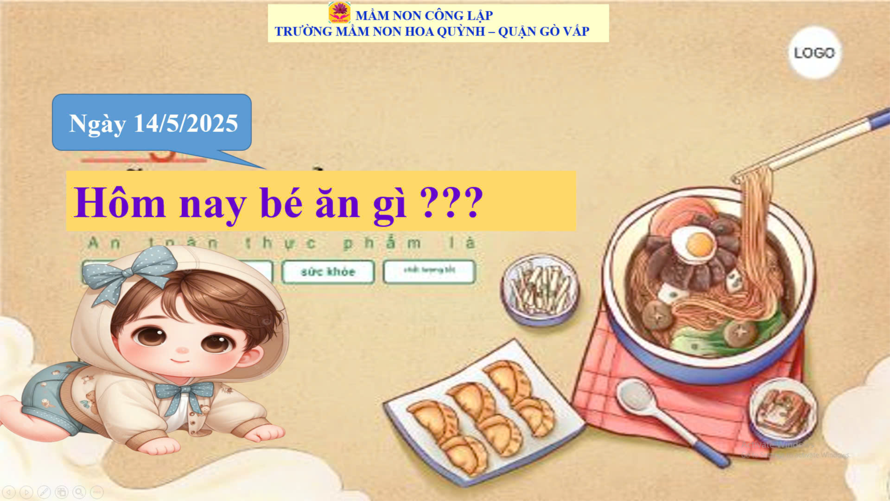 Thực đơn của bé ngày 14-5-2025
